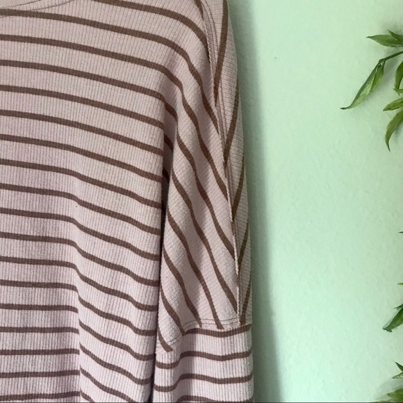 Free People Round About Pink Striped Long Sleeve M - Picture 5 of 9